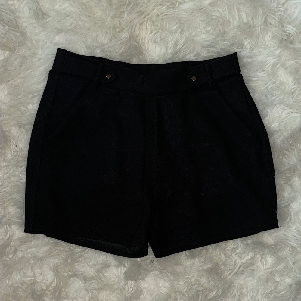High-Waist Black Women's Tailored Shorts